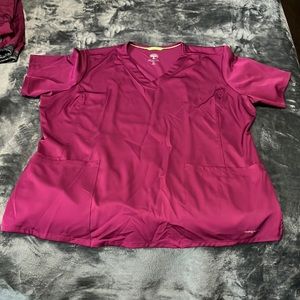 Plus size wine color scrubs. Top and bottom ! 2X